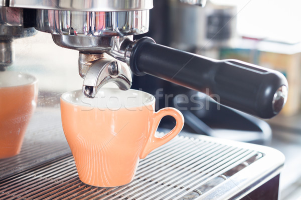 Orange coffe cup prepares for espresso Stock photo © punsayaporn