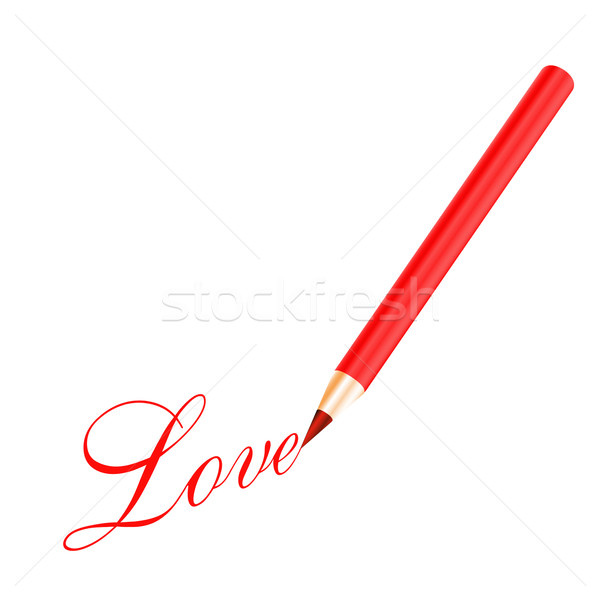 Red pencil and red love letter Stock photo © punsayaporn