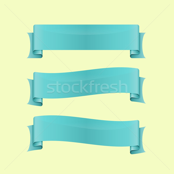 Set of blue sleek web ribbon Stock photo © punsayaporn