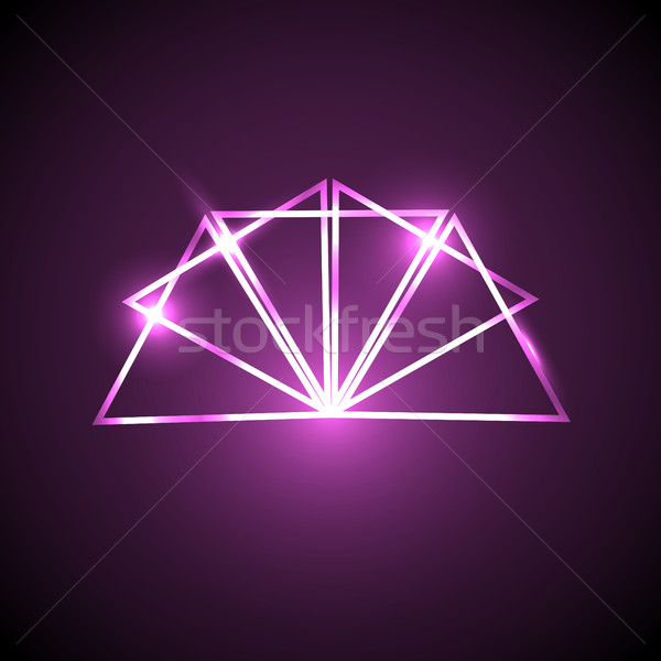 Abstract background with pink neon triangles Stock photo © punsayaporn