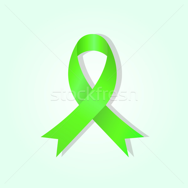 Green awareness ribbon on green glow background Stock photo © punsayaporn