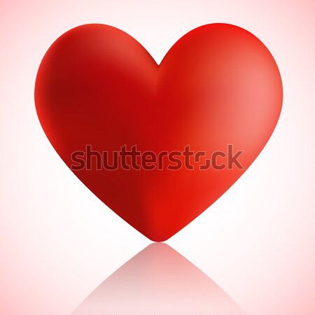 Big red heart with reflection, vector illustration Stock photo © punsayaporn