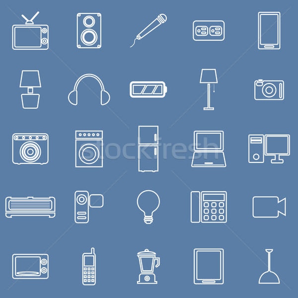 Electrical machine line icons on blue background Stock photo © punsayaporn