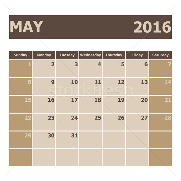 Kalendarza 2016 tydzień czas wektora kolor Zdjęcia stock © punsayaporn