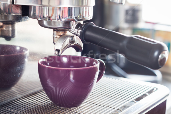 Prepares espresso in coffee shop Stock photo © punsayaporn