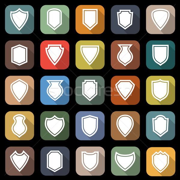 Shield flat icons with long shadow Stock photo © punsayaporn