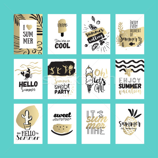 Set of hand drawn summer cards and banners Stock photo © PureSolution
