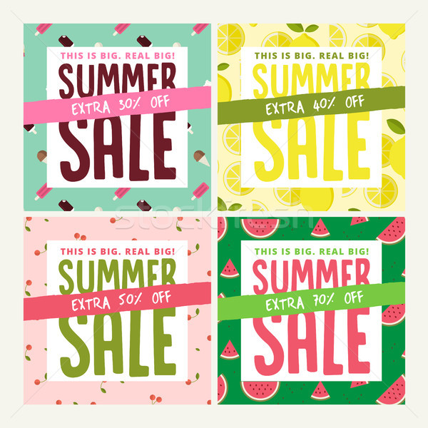 Verão venda conjunto banners vetor Foto stock © PureSolution