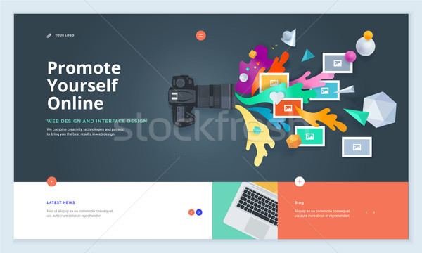 Skuteczny stronie szablon projektu nowoczesne internetowych Zdjęcia stock © PureSolution