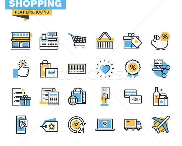 Stock photo: Trendy flat line icon pack for designers and developers