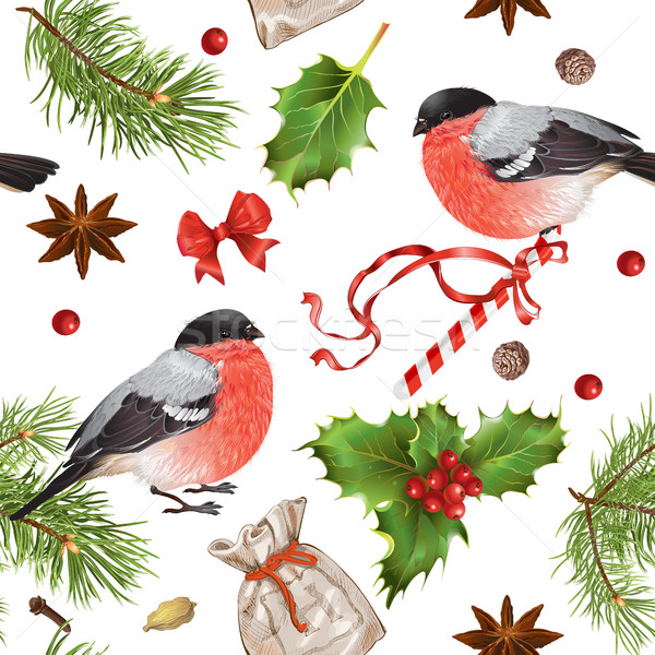 Navidad vintage patrón vector tradicional Foto stock © PurpleBird