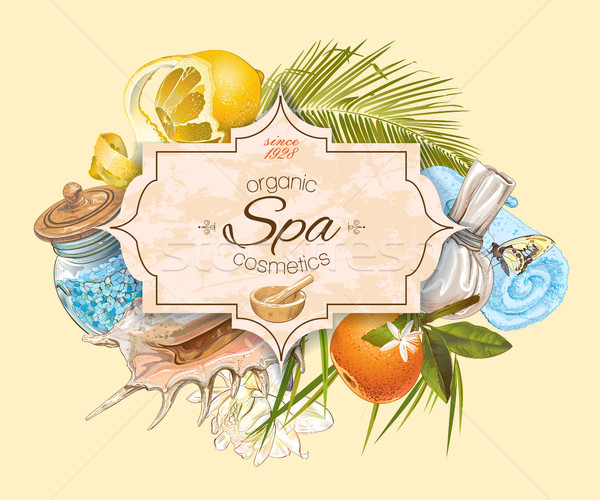 Stock photo: Tropic style spa banner