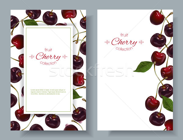 Cherry vertical banners Stock photo © PurpleBird
