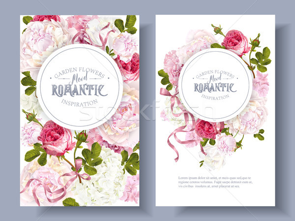 Romantische tuin banners vector vintage Stockfoto © PurpleBird