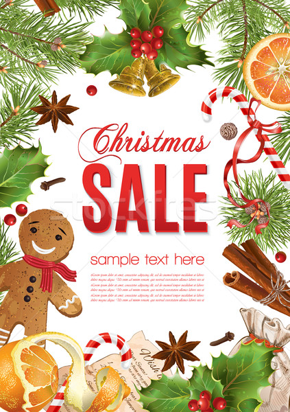 Christmas verkoop banner vector traditioneel decoratie Stockfoto © PurpleBird
