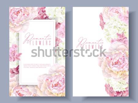 Romantische bloemen banner ingesteld vector botanisch Stockfoto © PurpleBird