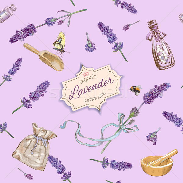 Lavendel natuurlijke cosmetica patroon Stockfoto © PurpleBird
