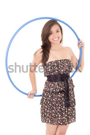 Portrait of a young woman near the beach with her hoop. Stock photo © pxhidalgo