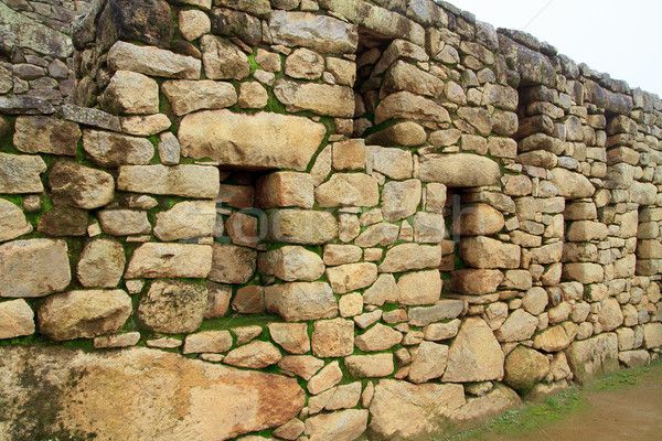 Inca ściany starożytnych miasta Machu Picchu szczegół Zdjęcia stock © pxhidalgo
