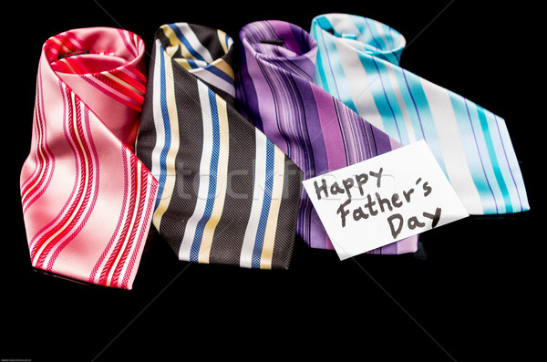 Happy Fathers Day tag with neckties Stock photo © pxhidalgo