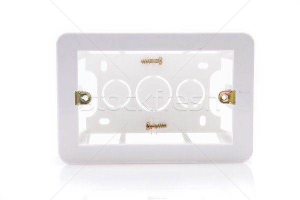 Stock photo: plastic standard Electric box for the wall