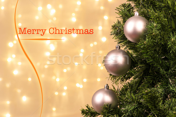 de-focused lights with tree and merry christmas sign Stock photo © pxhidalgo