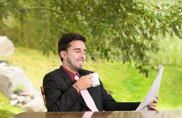 Business man reading a newspaper Stock photo © pxhidalgo