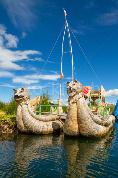 The floating and tourist Islands of lake Titicaca Stock photo © pxhidalgo