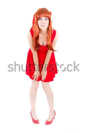Young woman in a costume, white background Stock photo © pxhidalgo