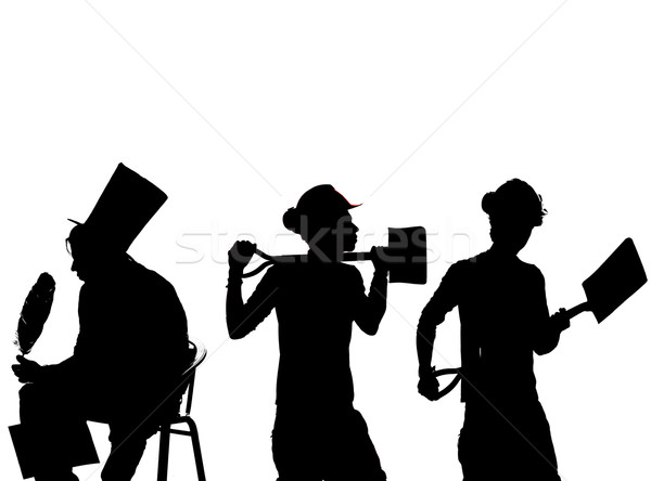 worker black silhouette in various poses Stock photo © pxhidalgo