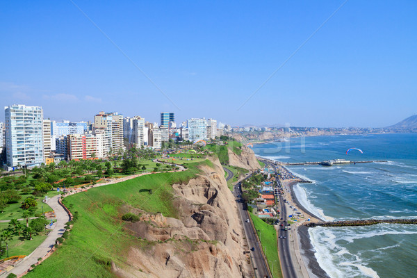 Widoku parku lima Peru widok z lotu ptaka plaży Zdjęcia stock © pxhidalgo