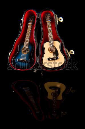 小 藍色 吉他 案件 關鍵 紅色 商業照片 © pxhidalgo