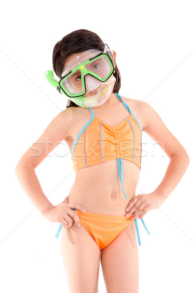 Girl in a swimsuit, beachwear, studio shot, scuba gear Stock photo © pxhidalgo