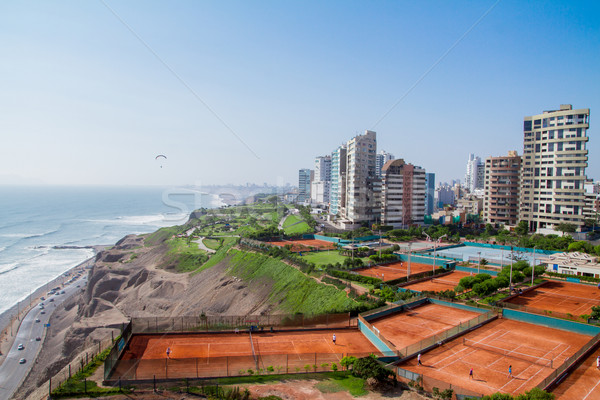 Stockfoto: Park · lima · Peru · luchtfoto · strand