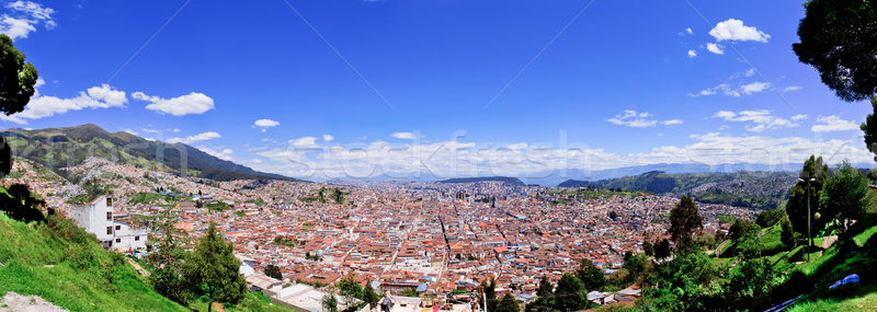 Foto stock: Velho · histórico · centro · Equador · grande · panorama