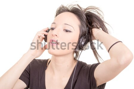 portrait of woman with headphones music Stock photo © pxhidalgo