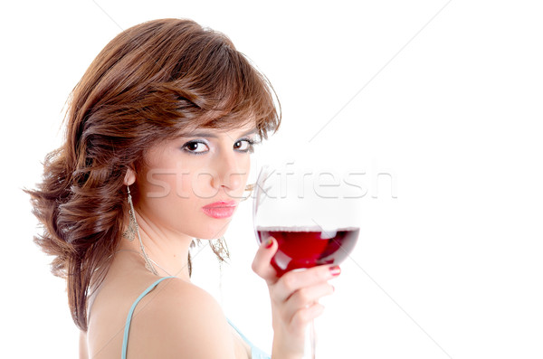 портрет стекла вино молодые красивая женщина Сток-фото © pxhidalgo