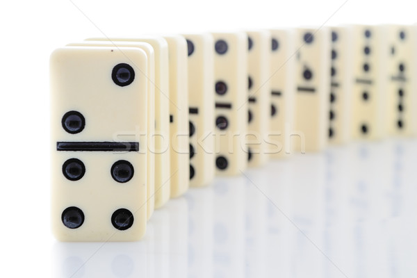 белый Domino эффект изолированный фон Сток-фото © pxhidalgo