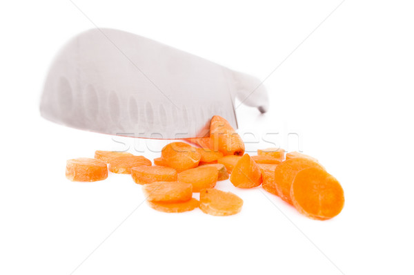 Fresh carrots knifed isolated on white background Stock photo © pxhidalgo