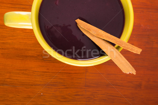 Traditional Ecuatorian dish, colada morada on wood background Stock photo © pxhidalgo