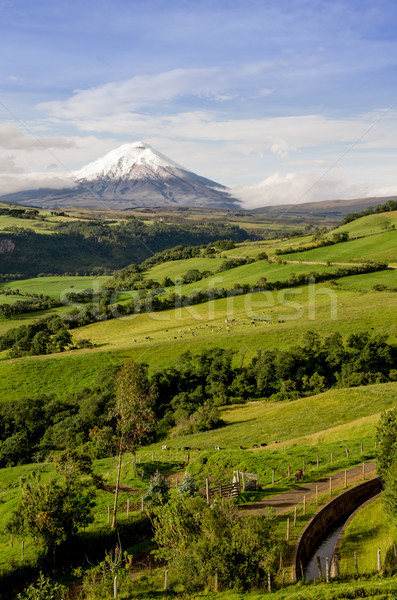 Wulkan Ekwador krajobraz niebo chmury miasta Zdjęcia stock © pxhidalgo