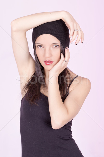 Beauty Fashion Model Girl in a Fur Hat. Stock photo © pxhidalgo