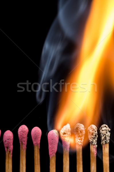 Burning matches in a line Stock photo © pxhidalgo