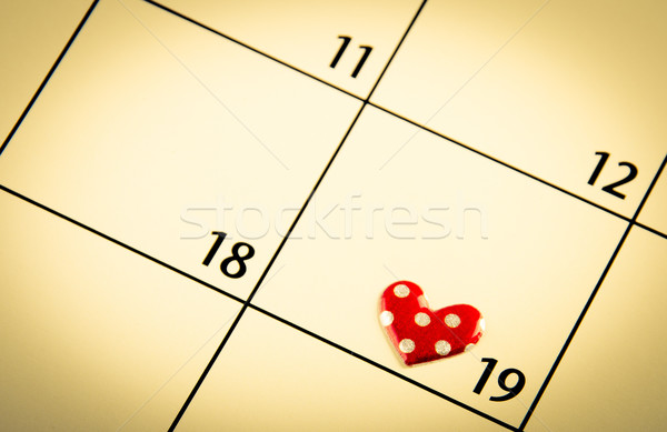 close up of a calendar marked date with sticker Stock photo © pxhidalgo