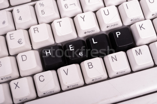 Word Help written with black keys on computer keyboard. Stock photo © pxhidalgo