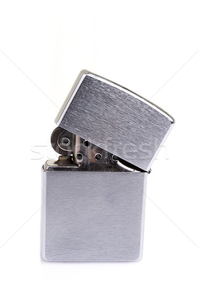 Silver metal zippo lighter isolated on white Stock photo © pxhidalgo