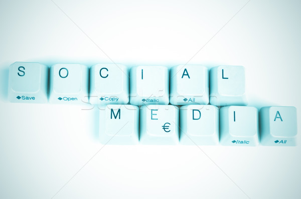 Social Media words written with computer buttons Stock photo © pxhidalgo