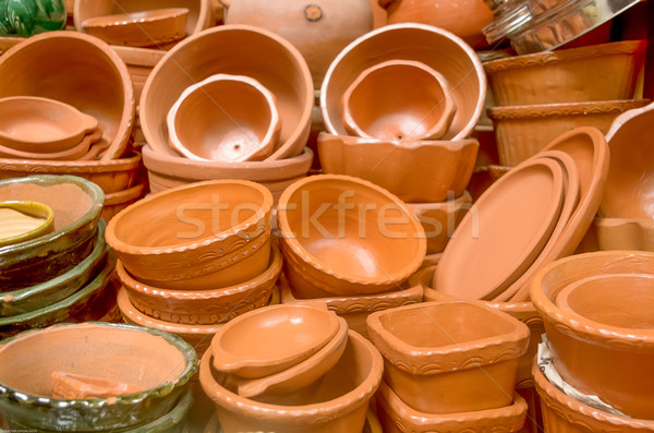 ceramic pots and utensils displayed for sale Stock photo © pxhidalgo