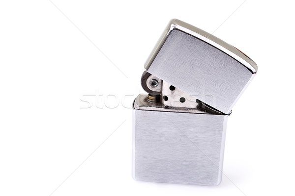 Silver metal zippo lighter isolated on white Stock photo © pxhidalgo