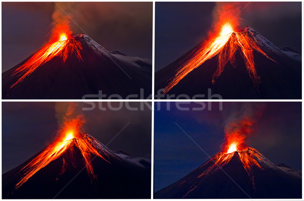Stock foto: Vulkan · Ausbruch · Collage · Wolken · Natur · Rauch